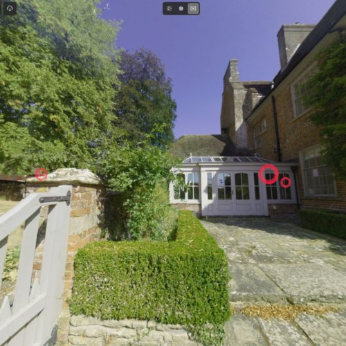 360 Panoramic image with scan locations